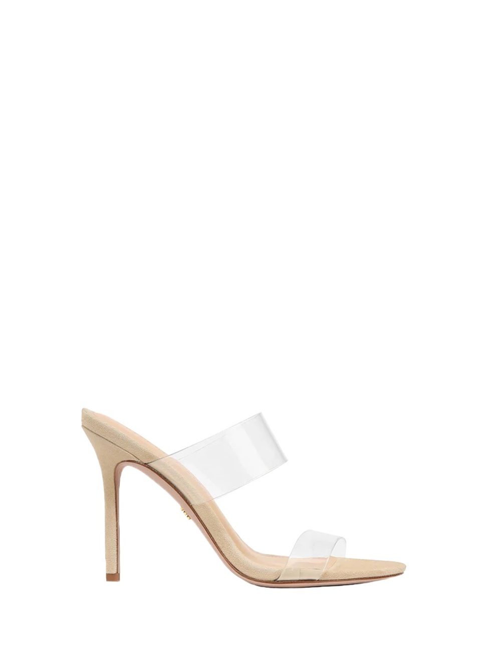 Veronica Beard Asha Stiletto Sandal - Nude and Clear Two-Strap Stiletto Mule